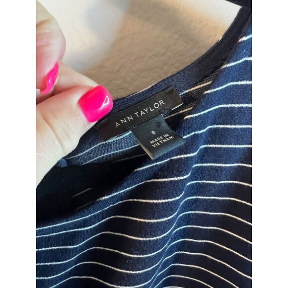 Ann Taylor blue/white stripped dress size 6 - Picture 2 of 3